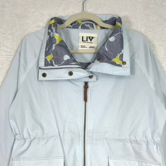 Liv Outdoor Rain Jacket Womens Small Light‎ Blue Utility Water Wind Resistant ** - Picture 2 of 10